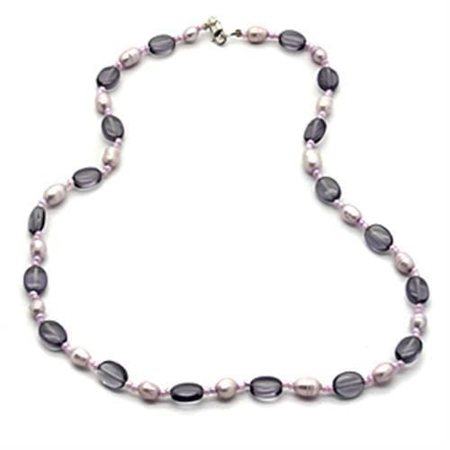 Silver Chain Necklace LOS066 Silver 925 Sterling Silver Necklace with Synthetic