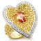 Gold Plated Rings LOS096 Gold+Rhodium 925 Sterling Silver Ring with CZ