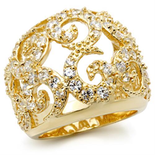 Gold Plated Rings LOS118 Gold 925 Sterling Silver Ring with AAA Grade CZ