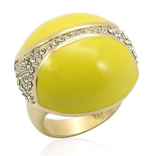 Gold Plated Rings LOS184 Gold 925 Sterling Silver Ring with Crystal