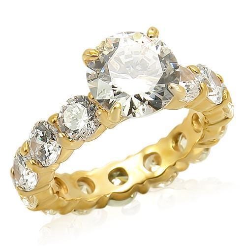 Gold Plated Rings LOS243 Gold 925 Sterling Silver Ring with AAA Grade CZ