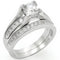 Silver Ring Set LOS256 Rhodium 925 Sterling Silver Ring with AAA Grade CZ