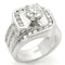Silver Ring Set LOS265 Rhodium 925 Sterling Silver Ring with AAA Grade CZ