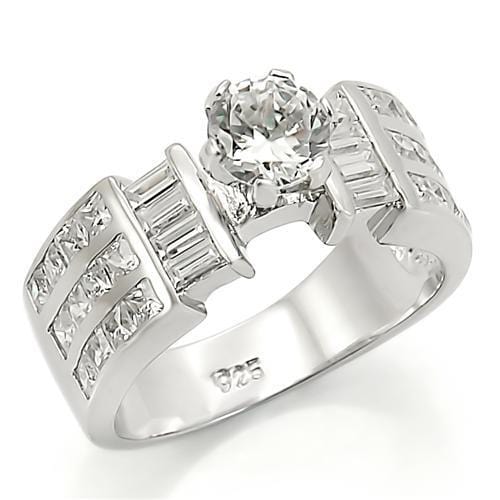 Silver Ring Set LOS280 Rhodium 925 Sterling Silver Ring with AAA Grade CZ