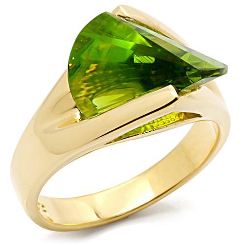 Gold Plated Rings LOS398 Gold 925 Sterling Silver Ring with Synthetic in Peridot