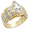 Gold Plated Rings LOS414 Gold+Rhodium 925 Sterling Silver Ring with CZ