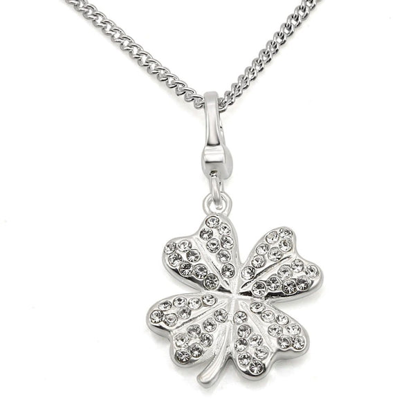 Silver Pendant Necklace LOS425 Silver 925 Sterling Silver Chain Pendant with Crystal
