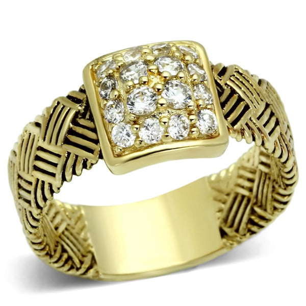 Gold Plated Rings LOS598 Gold 925 Sterling Silver Ring with AAA Grade CZ