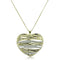 Gold Necklace LOS599 Gold+Rhodium 925 Sterling Silver Necklace with CZ