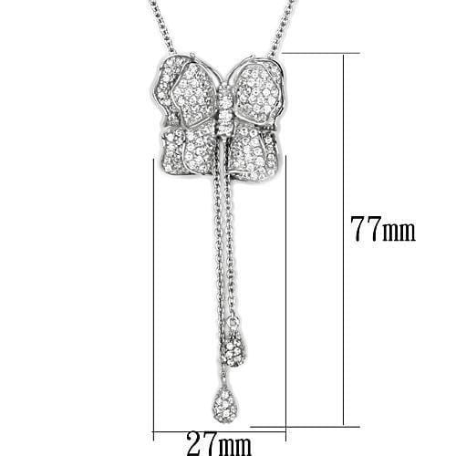 Silver Chain Necklace LOS608 Silver 925 Sterling Silver Necklace with CZ