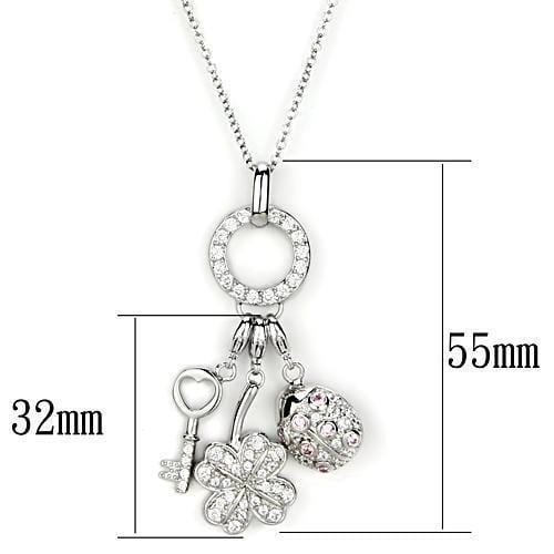 Silver Chain Necklace LOS609 Silver 925 Sterling Silver Necklace with CZ