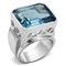 Silver Wedding Rings LOS669 Silver 925 Sterling Silver Ring with Synthetic
