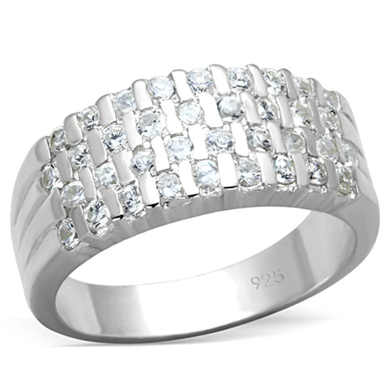 Silver Wedding Rings LOS707 Silver 925 Sterling Silver Ring with CZ