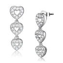 Silver Dangle Earrings LOS722 Rhodium 925 Sterling Silver Earrings with CZ