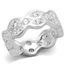 Silver Wedding Rings LOS727 Rhodium 925 Sterling Silver Ring with CZ