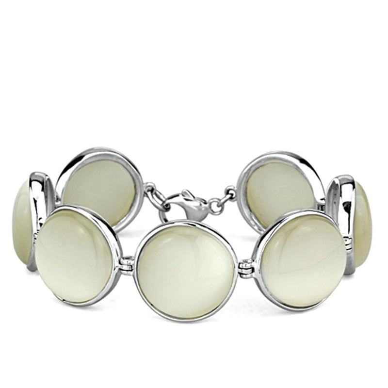 Silver Bracelet LOS762 - 925 Sterling Silver Bracelet with Synthetic