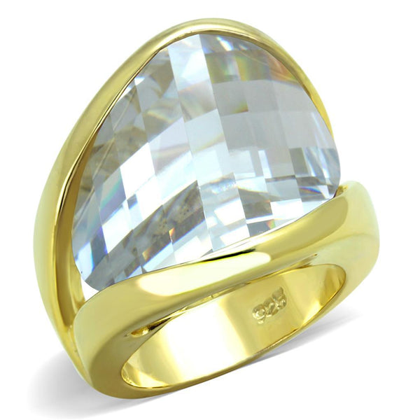 Gold Plated Rings LOS820 Gold 925 Sterling Silver Ring with AAA Grade CZ