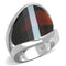 Silver Wedding Rings LOS834 Rhodium 925 Sterling Silver Ring in Garnet