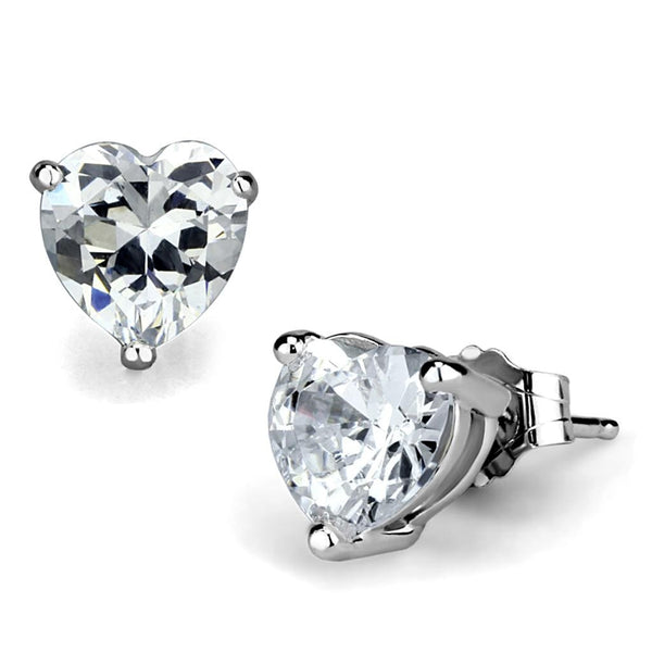 Silver Earrings LOS883 Rhodium 925 Sterling Silver Earrings with CZ