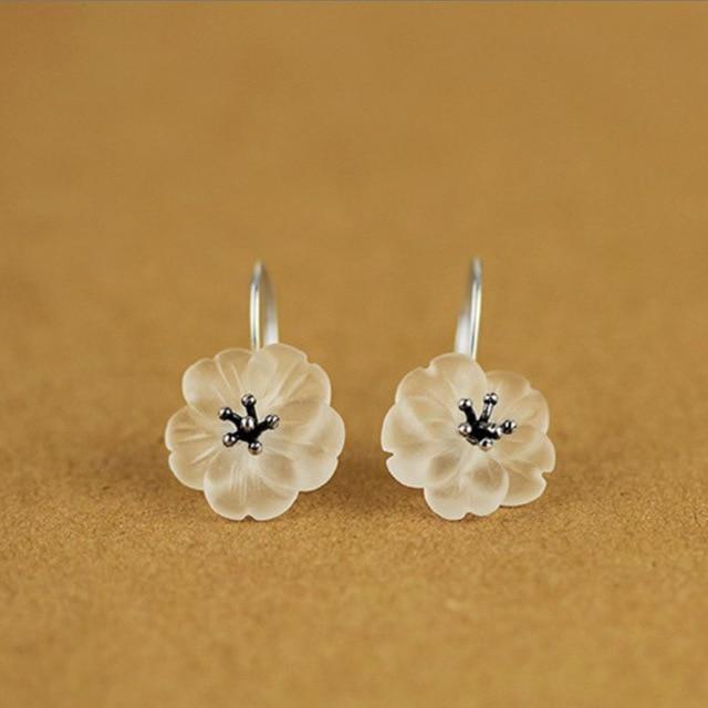 Lotus Fun Real 925 Sterling Silver Handmade Natural Designer Fine Jewelry Flower in the Rain Fashion Drop Earrings for Women-Antique Silver Color-JadeMoghul Inc.