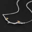 Lotus Fun Real 925 Sterling Silver Natural Original Handmade Fine Jewelry Bird on Branch Necklace for Women Bijoux-Silver-JadeMoghul Inc.