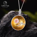 Lotus Fun Real 925 Sterling Silver Natural Shell Handmade Fine Jewelry The Aroma of Wintersweet Pendant without Necklace Women--JadeMoghul Inc.