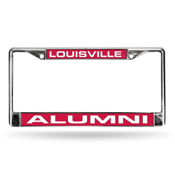 Subaru License Plate Frame Louisville Alumni Red Laser Chrome Frame