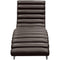 Lounge Chaises & Recliners Stainless Steel Framed Leatherette  Chaise Lounge with Channel Tufting, Gray and Silver Benzara