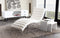 Lounge Chaises & Recliners Stainless Steel Framed Leatherette  Chaise Lounge with Channel Tufting, White and Silver Benzara