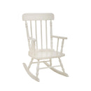 Traditional Style Wooden Kids Rocking Chair with Spindle Back, White