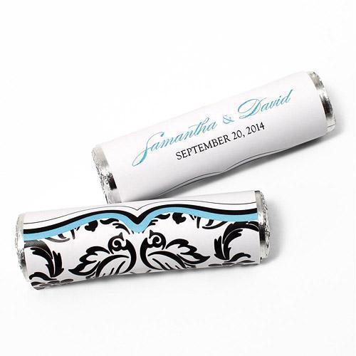 Love Bird Damask Candy Roll Wrap Berry (Pack of 1)-Favor-Oasis Blue-JadeMoghul Inc.