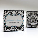 Love Bird Damask Cube Favor Box Wrap Berry (Pack of 1)-Favor-Fuchsia-JadeMoghul Inc.