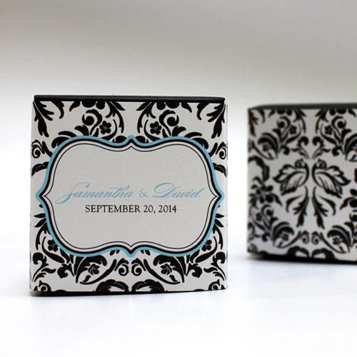 Love Bird Damask Cube Favor Box Wrap Berry (Pack of 1)-Favor-Royal Blue-JadeMoghul Inc.