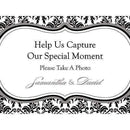 "Love Bird Damask" Disposable Camera Table Sign (Pack of 1)-Wedding Signs-JadeMoghul Inc.