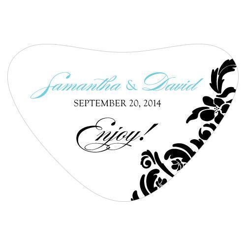 Love Bird Damask Heart Container Sticker Berry (Pack of 1)-Wedding Favor Stationery-Chocolate Brown-JadeMoghul Inc.