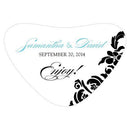 Love Bird Damask Heart Container Sticker Berry (Pack of 1)-Wedding Favor Stationery-Navy Blue-JadeMoghul Inc.