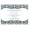 Love Bird Damask Invitation Berry (Pack of 1)-Invitations & Stationery Essentials-Sea Blue-JadeMoghul Inc.