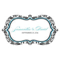 Love Bird Damask Large Cling Berry (Pack of 1)-Wedding Signs-Chocolate Brown-JadeMoghul Inc.