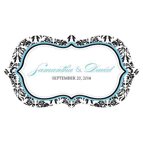 Love Bird Damask Large Cling Berry (Pack of 1)-Wedding Signs-Oasis Blue-JadeMoghul Inc.