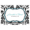 Love Bird Damask Large Rectangular Tag Berry (Pack of 1)-Wedding Favor Stationery-Ruby-JadeMoghul Inc.