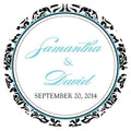 Love Bird Damask Large Sticker Berry (Pack of 1)-Wedding Favor Stationery-Vintage Gold-JadeMoghul Inc.