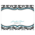 Love Bird Damask Note Card Berry (Pack of 1)-Weddingstar-Aqua Blue-JadeMoghul Inc.