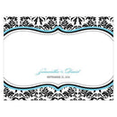 Love Bird Damask Note Card Berry (Pack of 1)-Weddingstar-Aqua Blue-JadeMoghul Inc.