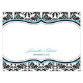 Love Bird Damask Note Card Berry (Pack of 1)-Weddingstar-Black-JadeMoghul Inc.