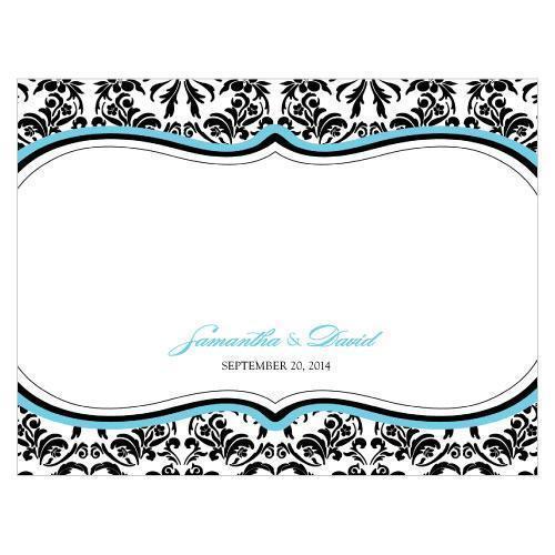 Love Bird Damask Note Card Berry (Pack of 1)-Weddingstar-Navy Blue-JadeMoghul Inc.