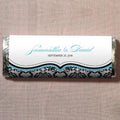 Love Bird Damask Nut Free Gourmet Milk Chocolate Bar Berry (Pack of 1)-Wedding Candy Buffet Accessories-Sea Blue-JadeMoghul Inc.