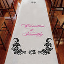 Love Bird Damask Personalized Aisle Runner White With Hearts Berry (Pack of 1)-Aisle Runners-Sea Blue-JadeMoghul Inc.