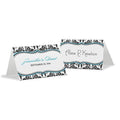 Love Bird Damask Place Card With Fold Berry (Pack of 1)-Table Planning Accessories-Oasis Blue-JadeMoghul Inc.