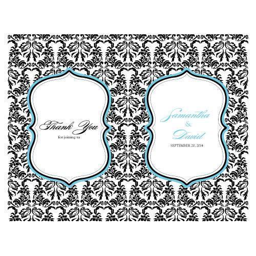 Love Bird Damask Program Berry (Pack of 1)-Wedding Ceremony Stationery-Aqua Blue-JadeMoghul Inc.