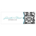 Love Bird Damask Small Rectangular Tag Berry (Pack of 1)-Wedding Favor Stationery-Plum-JadeMoghul Inc.